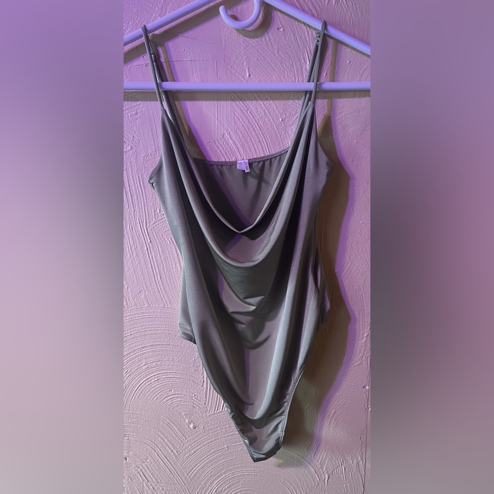 Urban outfitters - Out From Under Olive Green Drape Neck bodysuit (tong)